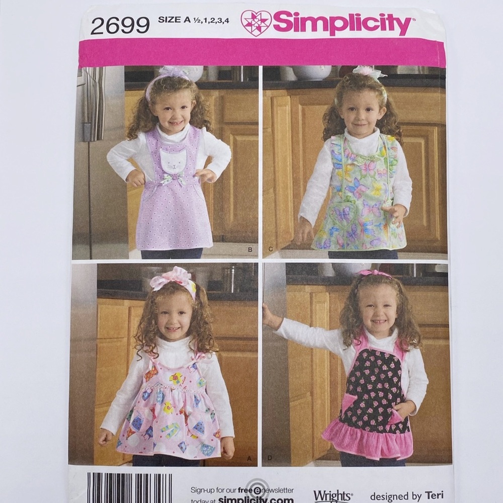 Simplicity 2699 Toddlers Aprons Sewing Patterns